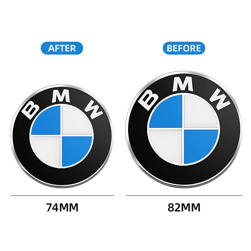 3D ABS 74mm 82mm Motorhaubenemblem Auto Front Motorhaube Logo Heckklappenplakette Abdeckung Für BMW X1 X3 E39 E46 E30 E36 E87 E60 E90 Zubehör