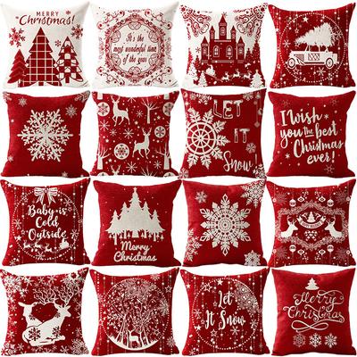Frohe Weihnachten-Kissenbezug, Weihnachtsbaum-Kissenbezug, Let It Snow-Kissenbezug, für Zuhause, Sofa, Schlafzimmer oder Wohnzimmer, Weihnachtsdekoration