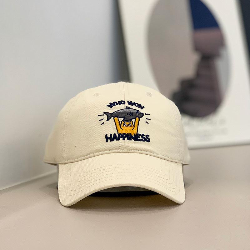 

Бейсболка Женская Мужская Вышивка Кошка Рыба Snapback Кепки Для Женщин Кепка Папы Женская Для Пары Козырек От Солнца Уличная Мягкий Верх Новая 56-58cm бежевый