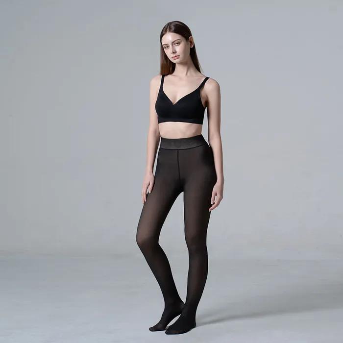 Warm Fit See-through Fleece-Lined Stockings