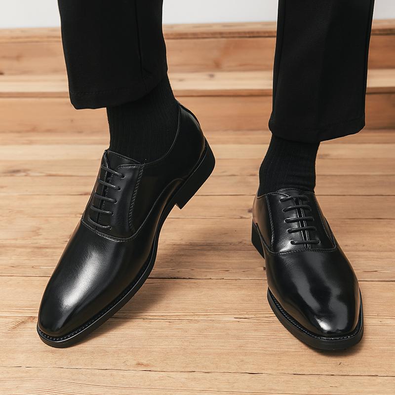 Fashion Men's Shoes Leather Fashion Oxfords Shoes Men 2024 New Classic Men Shoes for Wedding Lace-Up Business Walking Footwear for Men