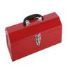 Portable Red Metal Tool Box Hip Roof Style Tool Organizers for Mechanics and DIY Enthusiasts with Single Layer Design