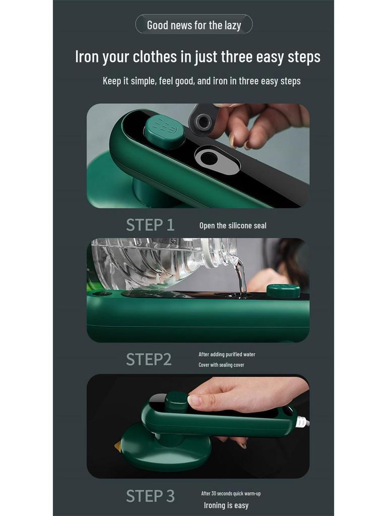 Compact Handheld Garment Steamer and Iron