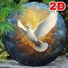 Metal Wall Art Holy Spirit Dove Design Round Aluminum Sign 20x20cm 2D Home Decor