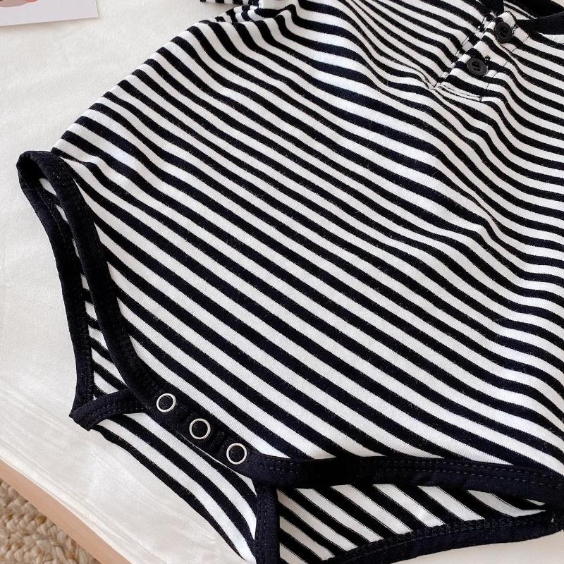 Summer Baby Bodysuit For Toddler Boys Color Stripes Thin Breathable Jumpsuit One Piece Comfortable Style