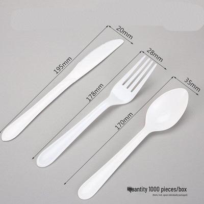 ZISIZ Thickened White Plastic Takeaway Fork