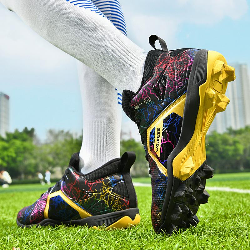 Men‘s Baseball Shoes Non-slip Rugby Shoes Short Spikes Lacrosse Shoes Breathable Cricket Shoes Beginners Athletic Training Shoes