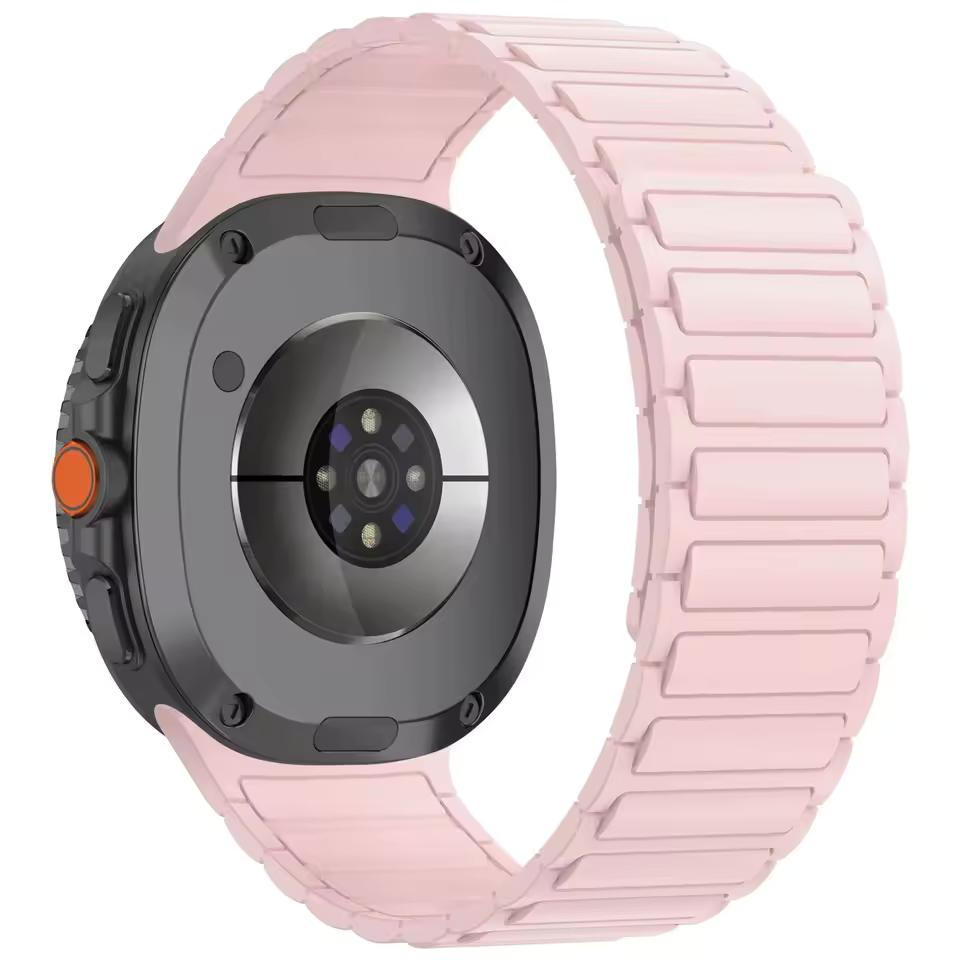 No Gaps Soft Silicone Magnetic Strap for Samsung Galaxy Watch 8 Classic 46mm Sport Band for Galaxy 7/6/5/4 40mm 44mm 45mm 47mm 43mm Curved End Strap