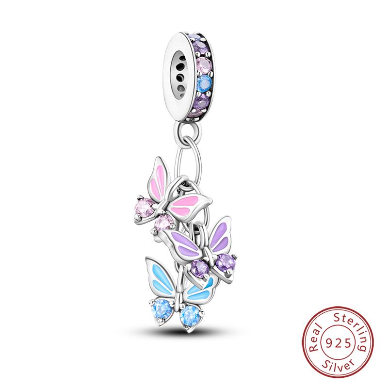 100% Copper Exquisite Cubic Zircon Butterfly Bee Ladybug Charms Bead Fit Qikaola Original Bracelet Fine Diy Jewelry