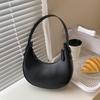 Quality PU Shoulder Bag for Women Solid Color Zipper Simple Bag