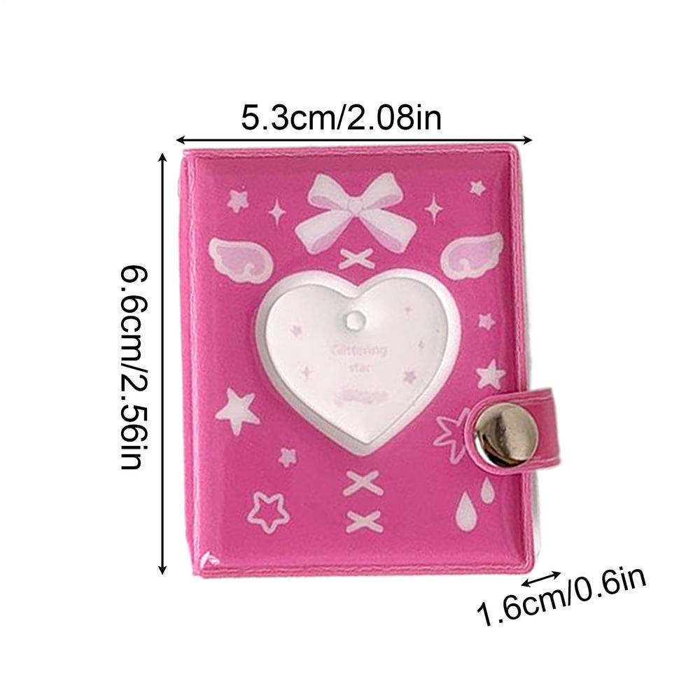 Cute Photo Album PVC Cute Portable Waterproof Scrapbook Photo Storage Card Holder With Keychain For Kids Teens Adults Birthday