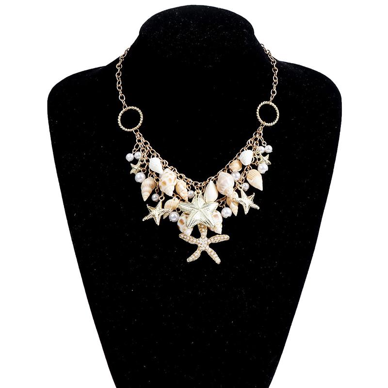 Hot Selling Monolayer Starfish Shell Pendant Hollow Out Alloy Waist Chain Beach Bikini Body Chain
