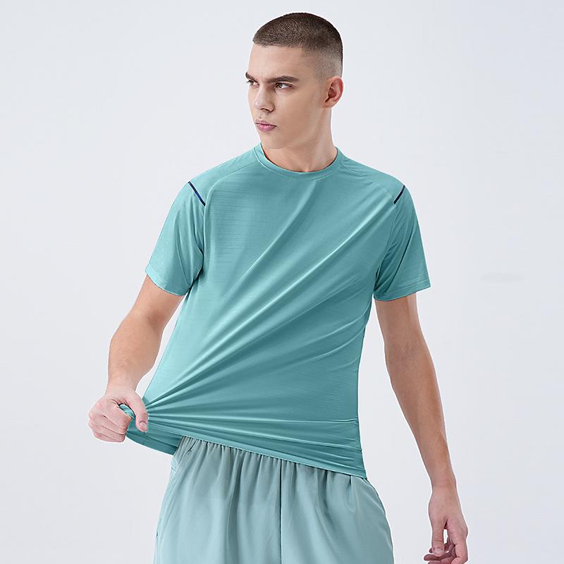 New Spring/Summer Men s Quick-Dry Short-Sleeved T-Shirt Round Neck Fast-Drying Outdoor Running Sports Sweat-Wicking Quick-Dry Top M