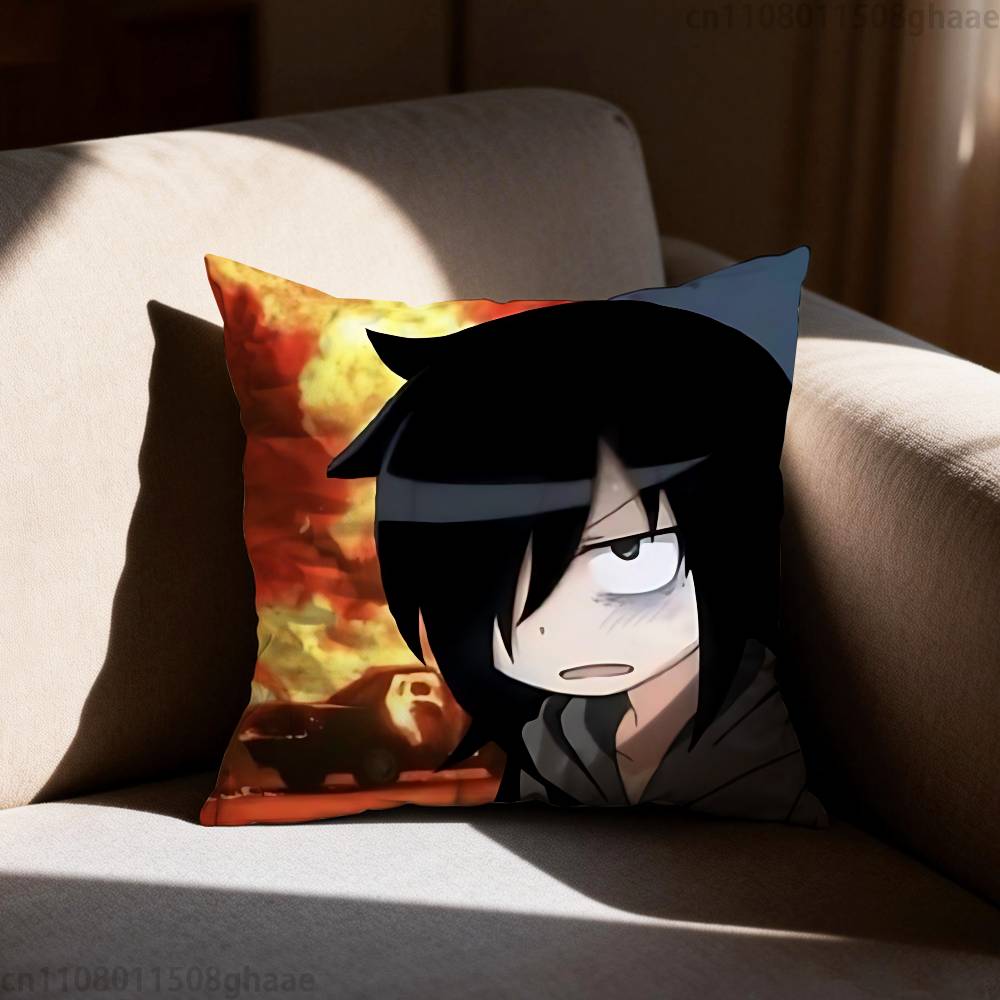 C-Character Tomoko Kuroki Pillowcase Casual Style Decoration, Suitable for Home Decoration (excluding Pillow Core)