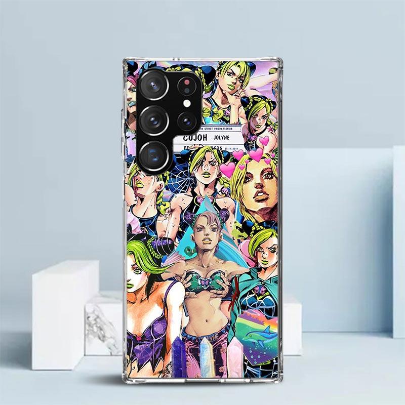 JoJo Bizarre Adventure Jolyne Cujoh Phone Case For Samsung Galaxy S24 S25 Edge S26 Ultra S22 S23 Plus S21 + S20 FE Soft TPU Back
