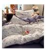 A-Grade Cartoon Cotton Bedding Set for Students - 4-Piece Single Dorm Set with Bed Sheet and Duvet Cover