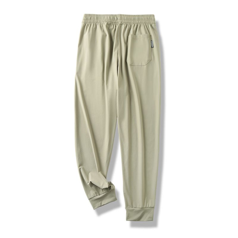 High Elasticity Ice Silk Air Conditioning Pants for Men, Summer Thin Style, Drapey Quick-Dry Sports Pants, Export Jogger Casual Pants