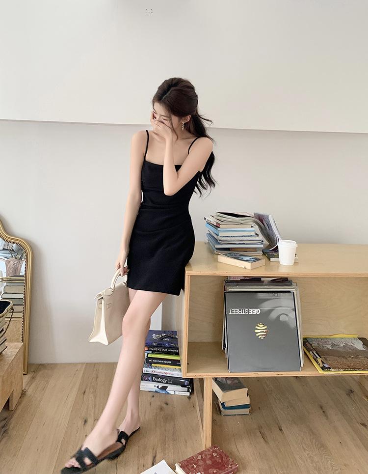 Spring/Summer 2026 Elegant Pink Pleated Waist Bodycon Camisole Dress for Women