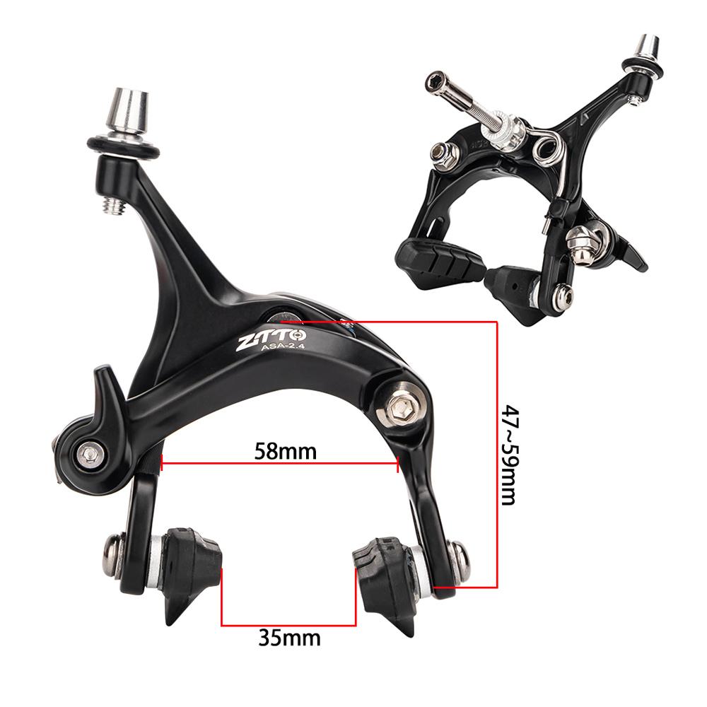 

ZTTO Road Bike Caliper Side Pull Rim Brake Alloy Center Mount Front Rear Set 39-73mm Reach Fit for 700C 25c 28c 32c 35c Cycling 2.4D Front Rear