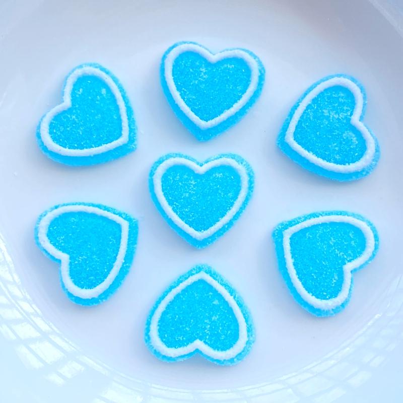 20Pcs New Cute Simulated Heart-shaped Fudge Flat Back Resin Cabochons Scrapbooking DIY Jewelry Craft Decoration Accessorie