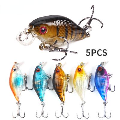 5PCS Little Fat Fish 4cm/4.6g Imitation Fake Fish Bait Hard Bait Fake Bait