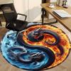 1pc Yin Yang Dragons Chair Carpet for Office, Round Non Slip Durable Large Size Office Carpet, Suitable for Office