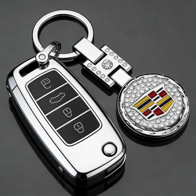 Diamond Metal Car Key Ring Buckle Keychain Case for Cadillac CTS CT5 CT6 XT5 ATS SRX XTS STS Escalade BLS Auto Accessories