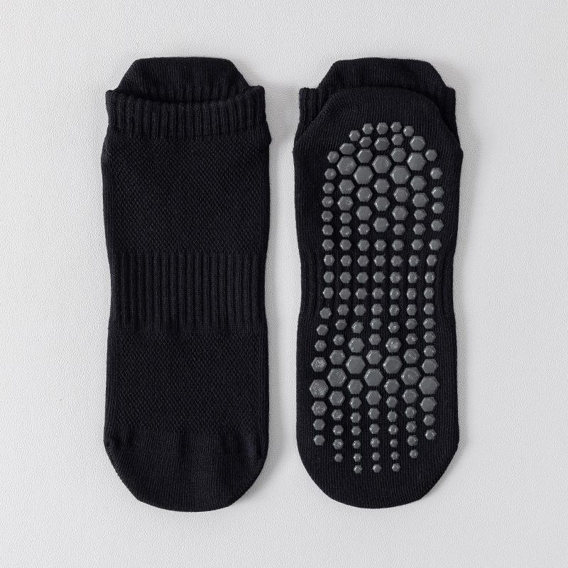 

Носки для йоги, Мужские противоскользящие профессиональные бесшовные короткие хлопковые носки, Антибактериальные, для пилатеса, спортивных тренировок, носки для дома 1 pair чёрный