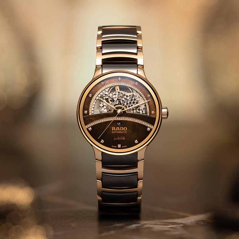 RADO Radar Kristal Serisi Otomatik Mekanik Mekanizma İskelet Elmas Mekanik Kadın Saati İsviçre Saati Kahverengi Kadran R30029942
