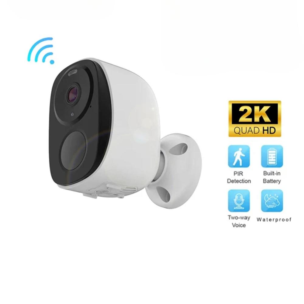

Бездротові камери відеоспостереження для вулиці, 2K 3MP WiFi камера безпеки з живленням від акумулятора, з прожектором і сиреною, двостороннім аудіо, водонепроникна Without solar charging білий