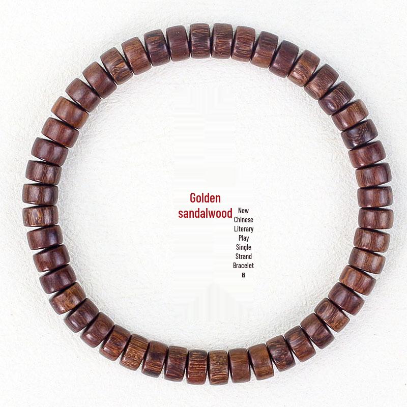 Grünes Sandelholz Pillenperlen Armband: 4*7MM Holz-Schnur für Männer & Frauen