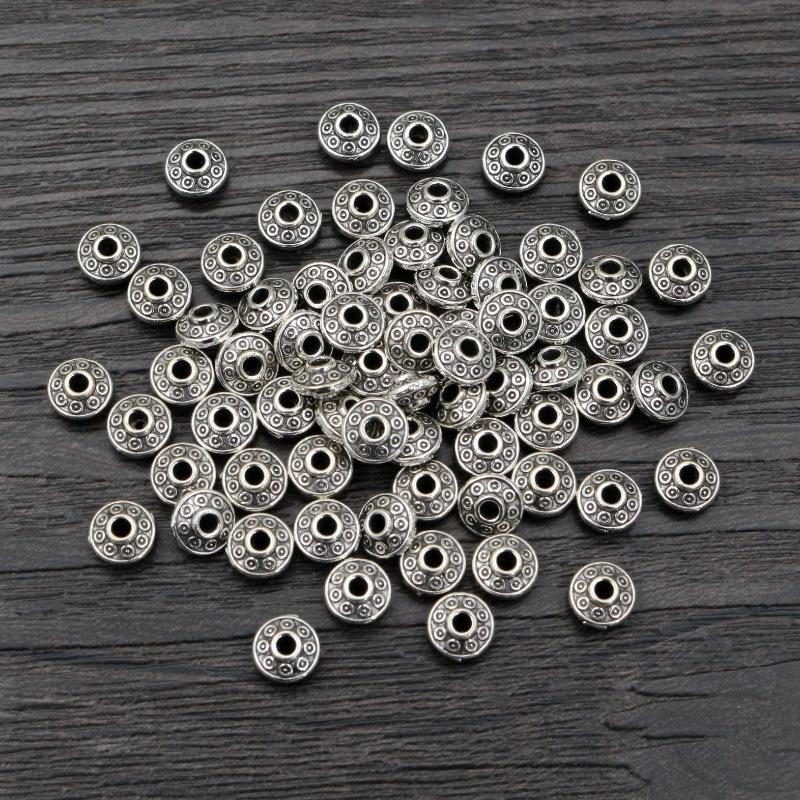 50-Piece Pack: 6x6x3.5mm Handmade Spacer Beads for DIY Jewelry Making