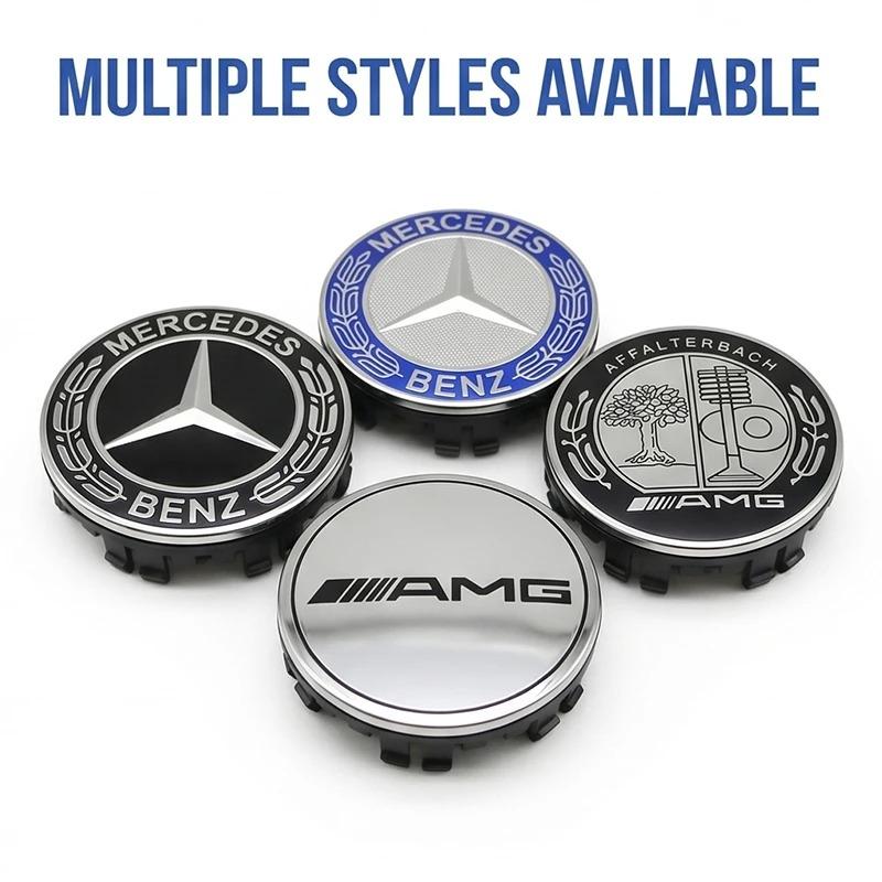 GZB4   75mm Wheel Center Hub Caps for Mercedes Benz AMG C E S Class GLE GLC GLS - Floating Magnetic Levitation Accessories W204 W205 W2