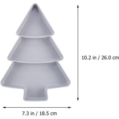 Christmas Tree Snack Tray, 3 Compartment Tree Shaped Tray, Ideal Christmas Holiday Party Supplies Gift