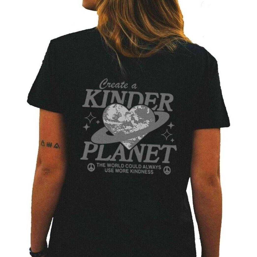 

Unisex Slim Fit T-Shirt - Kinder Planet Stylish Original Student Summer Couple S