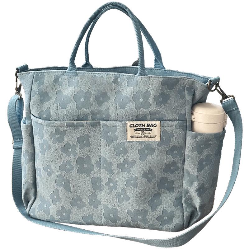 Original Handmade Thickened Artistic Canvas Tote Bag - Versatile Crossbody/Shoulder Carry for Students