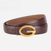 Versatile Women's Thin Belt Genuine Leather Paired with Jeans Fashionable Casual Letter Buckle Belt Women's Simple Belt