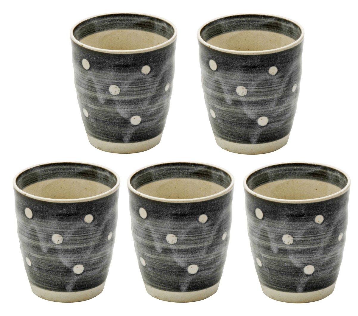 

Набор из 5 свободных чашек Мино-яки с мышиным горошком, 428-6-41E(5)