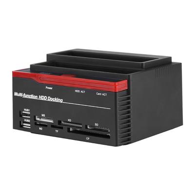 Dual Bay 2.5"3.5" SATA & IDE HDD Enclosure Docking Dock Station USB2.0 Hub Card Reader