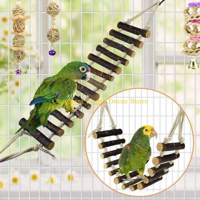 92MF 7x Bird Ladder Toy Snuggle Hammock Cage Climbing Perch Stand Swing Bells for Hamster Parrot