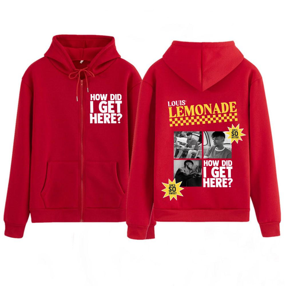 Inger Louis Tomlon How Did I Get Here Tour Felpa con Cappuccio e Zip Stampata Uomo Donna Moda Casual Larga Vintage Giacca con Zip Cappotto