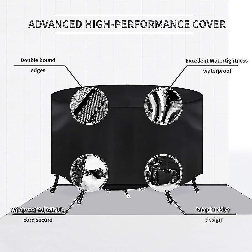 Garden Furniture Cover, Round Garden Furniture Cover, Waterproof, Windproof Gift 185X110cm
