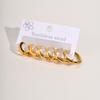 Vnox 6pcs/Set Stainless Steel Earring Hoop Women Earrings Gold Color Irregular Earring for Female Earrings Loop Jewelry Set