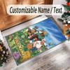 Personalized Crystal Velvet Carpet Custom Name Text,Plants vs. Zombies Anti Slip Area Rug For Home Decoration