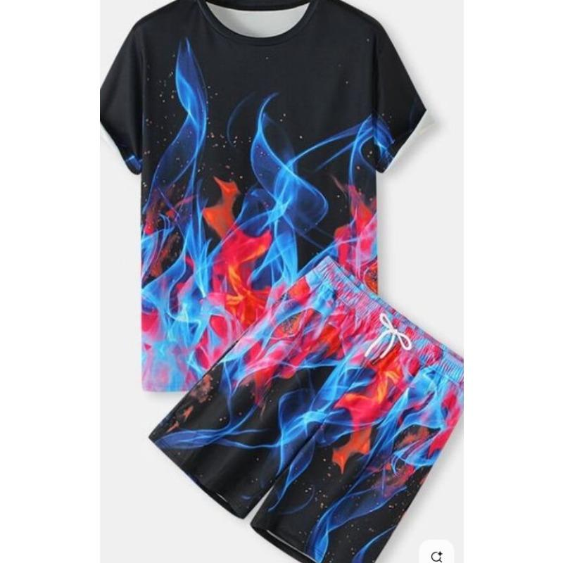 Sommar Ny Herrkostym Har 3D-tryckta Mönster, Vilka Är Casual, Moderiktiga, Mjuka, Bekväma och Andningsbara