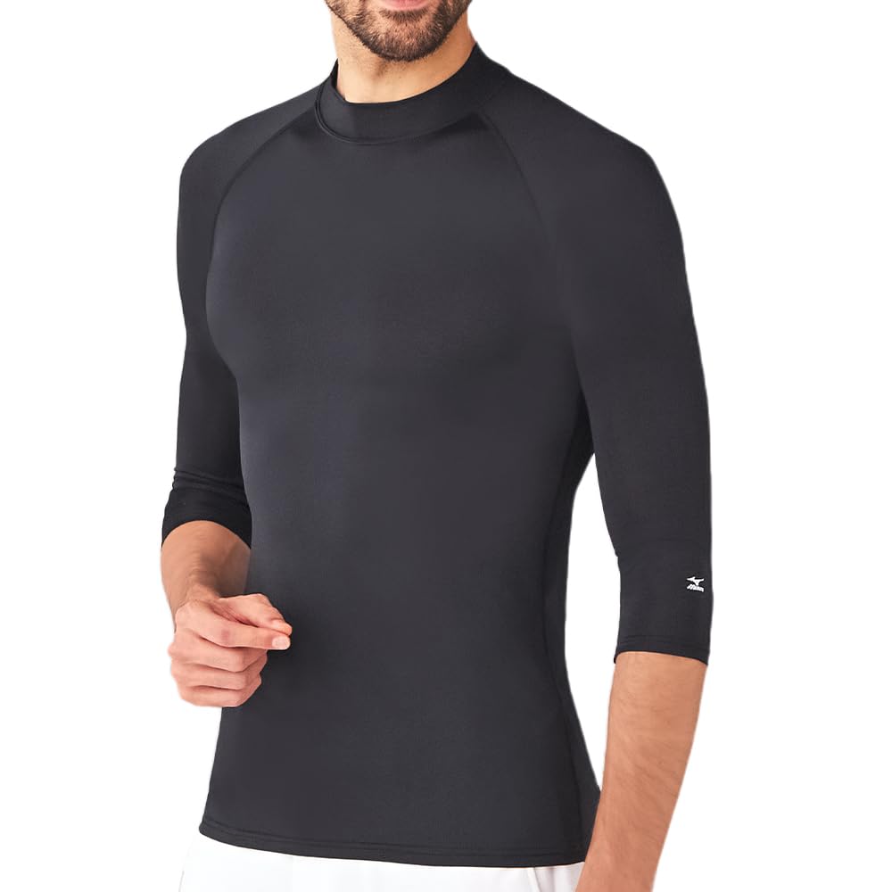 

Mizuno MZ0305 Low Neck Sleeve Undershirt Black L Men s C-10 3/4 [Stretch/Sweat Absorbent/Quick Drying]