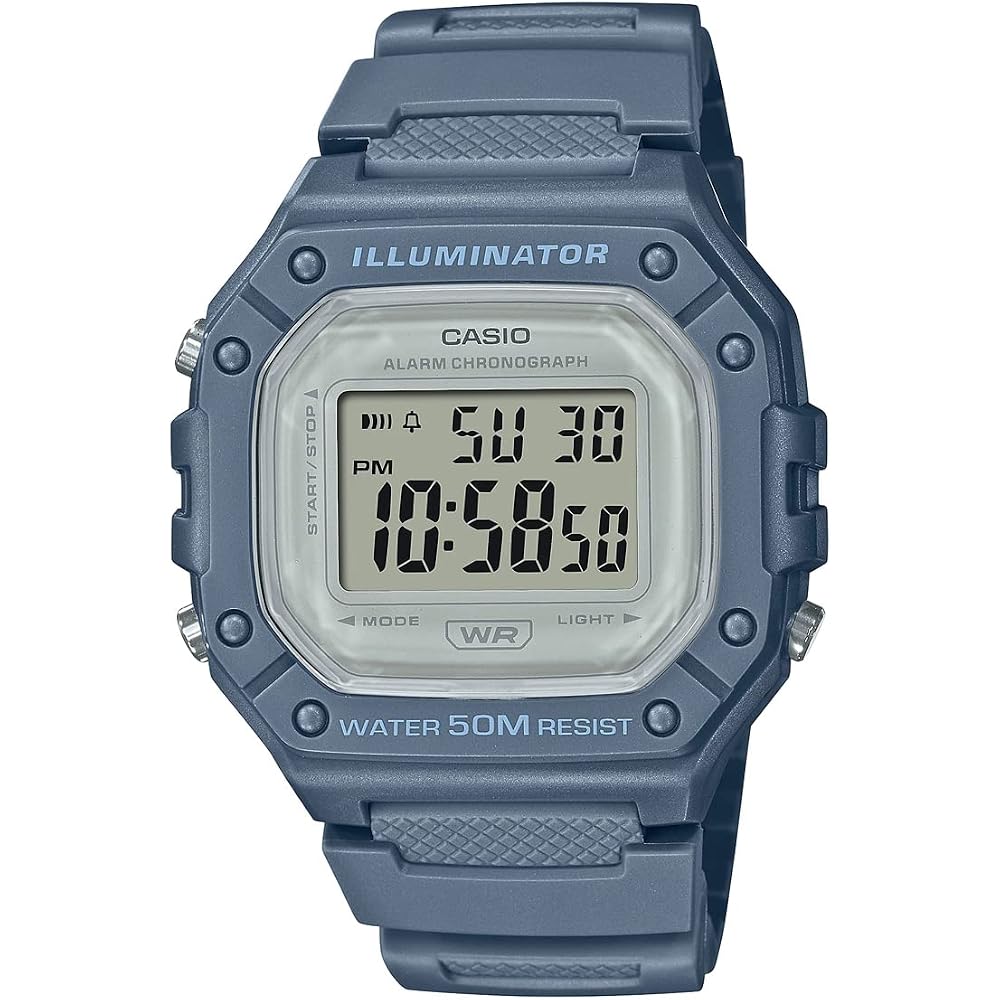 [Casio] CASIO Standard Digital Watch W-218HC-2AV Men s & Women s Cheap Casio Blue Gray Overseas Model [Parallel Import]