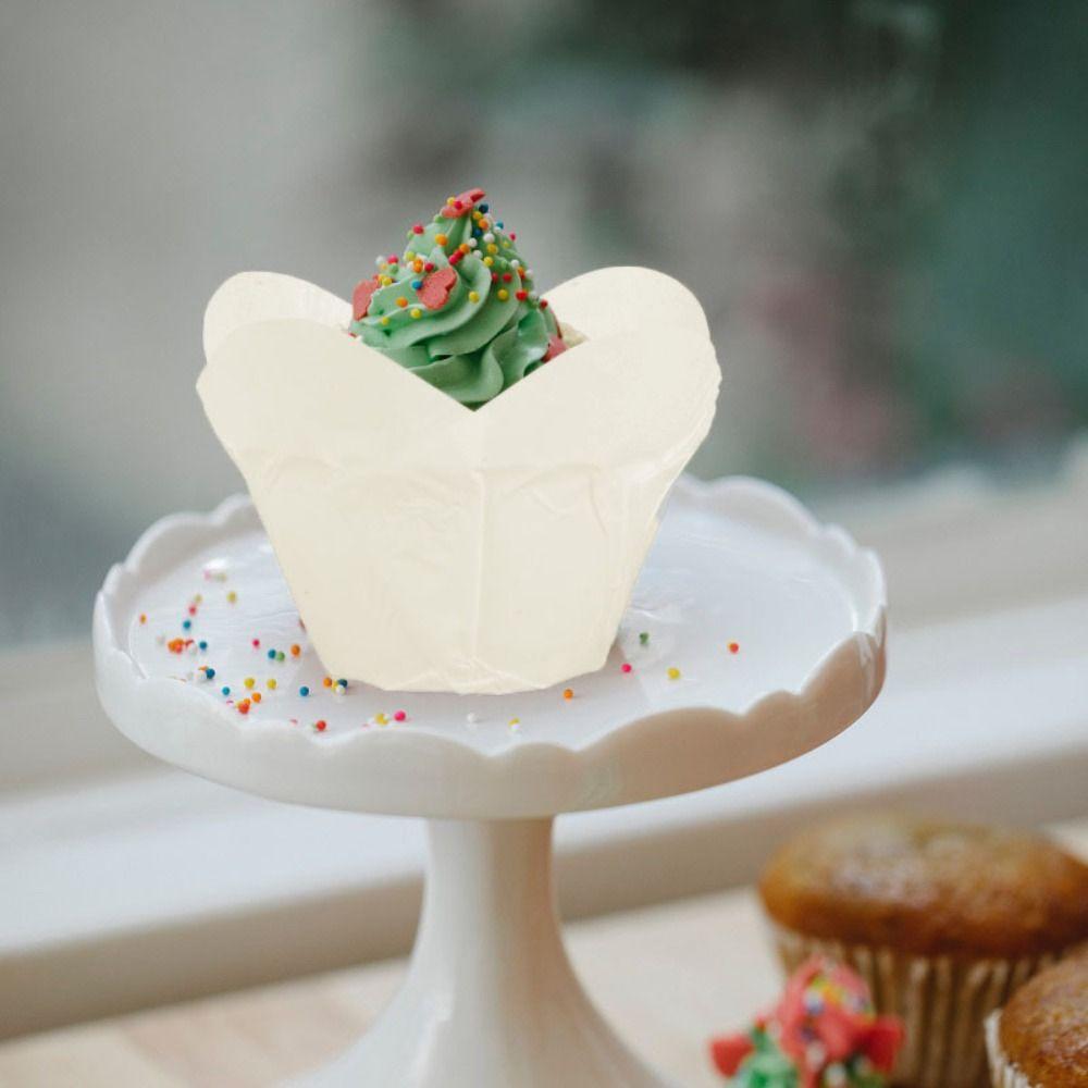 50pcs Petal Edge Tulip Muffin Cupcake Paper Cup Oilproof Cupcake Wrappers DIY Cupcake Liner Party