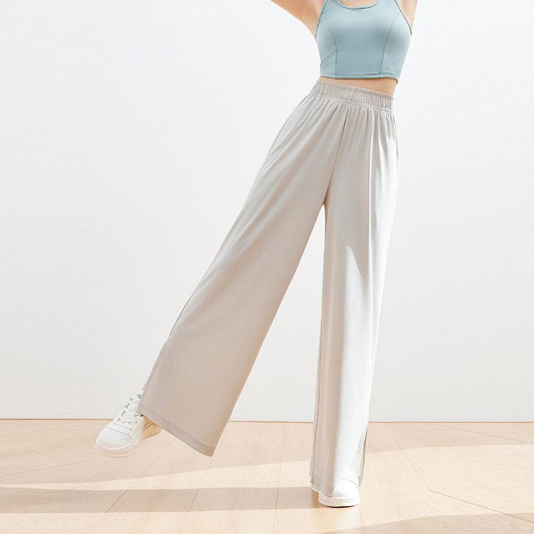 Anta Training Series Solid Color Mid-Rise Breathable Straight Leg Casual Pants Women Bottoms Galaxy-Gray 962427303-1