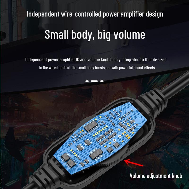 High-Quality Desktop and Notebook Wired Speakers with Subwoofer and Colorful Lighting